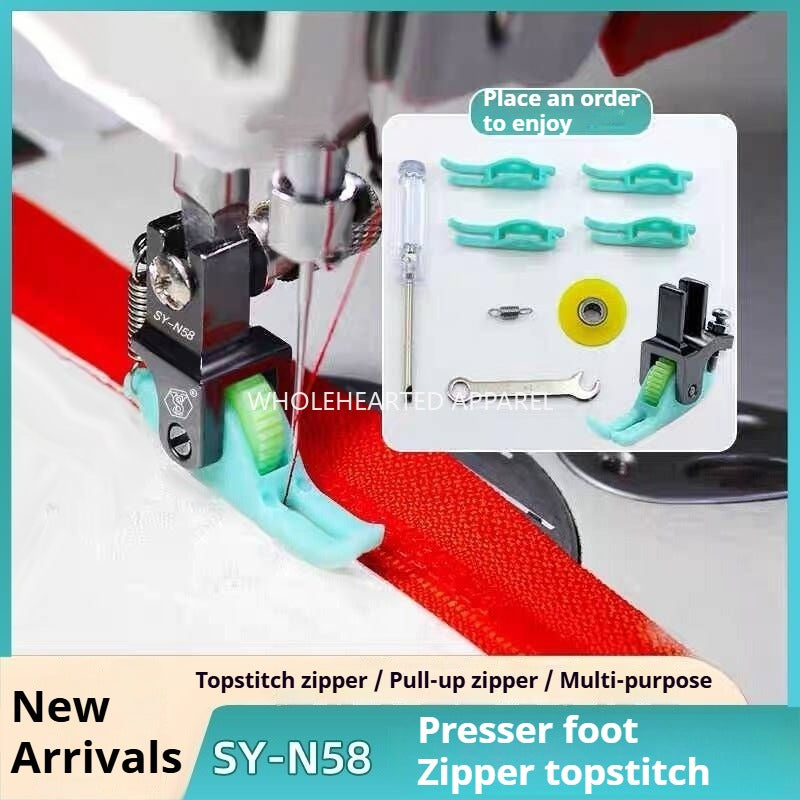 1020★  New T58N upper zipper roller small presser foot pressing line 0.3 flat car special POM material roller narrow presser foot★