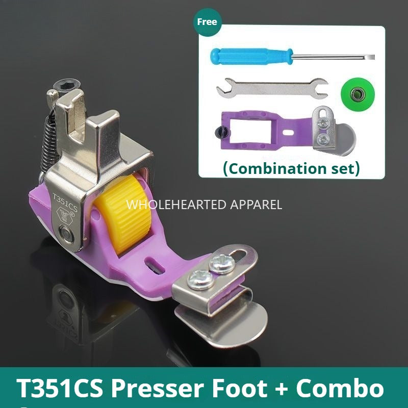 1707★T351 Adjustable Teflon Roller Presser Foot for Edge Folding★