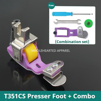 1707★T351 Adjustable Teflon Roller Presser Foot for Edge Folding★