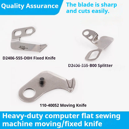1466★  Authentic Qiangxin computer flat car wire cutting blade, movable knife 110-40052 fixed knife D2406-555-DOH parts★