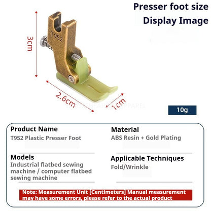 1149★  New Flat Car T952 Plastic Adjustable Wrinkle Presser Foot Sewing Machine Pumping Wrinkle Wrinkle Presser Foot Sewing Machine Accessories★