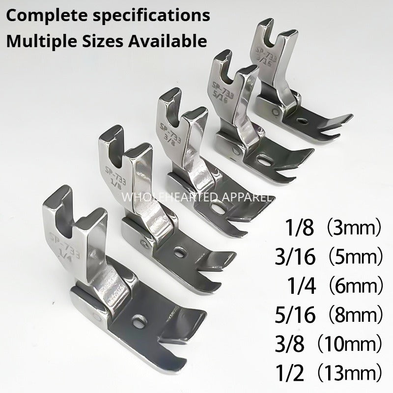 1545★ Pied-de-biche plat à sertir tout acier SP-733, cylindre de traction d'ourlet incurvé F503, accessoires de machine à coudre compatibles avec le pied-de-biche ★
