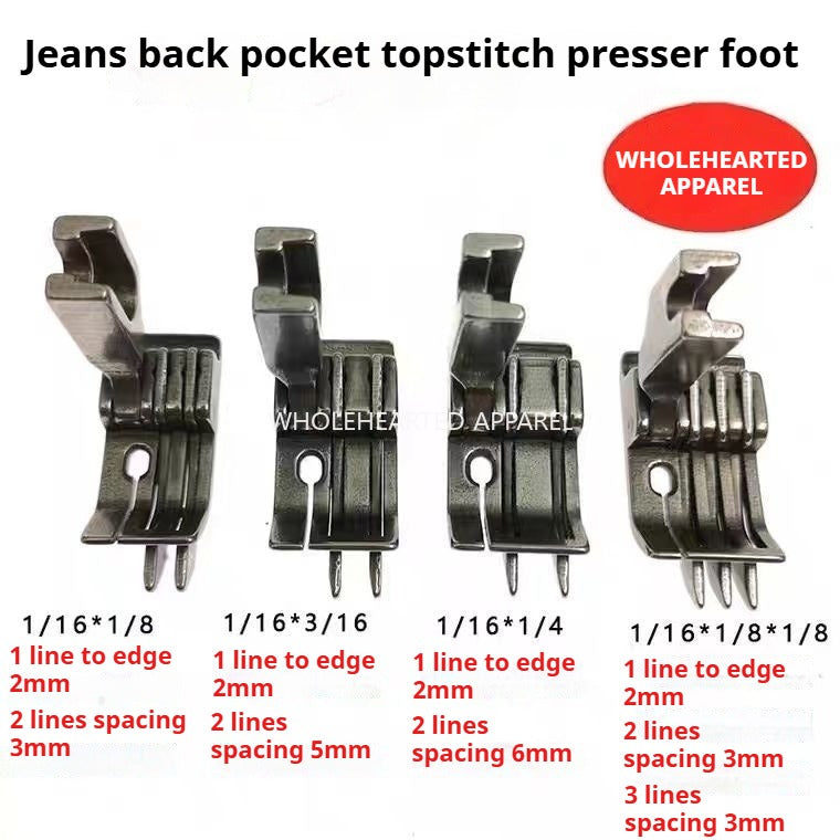 1050★  Flat car with knife presser foot All-steel double three-knife presser foot Jeans back bag tangential presser foot Unilateral double knife stop presser foot★