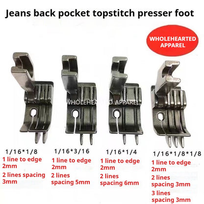 1050★  Flat car with knife presser foot All-steel double three-knife presser foot Jeans back bag tangential presser foot Unilateral double knife stop presser foot★