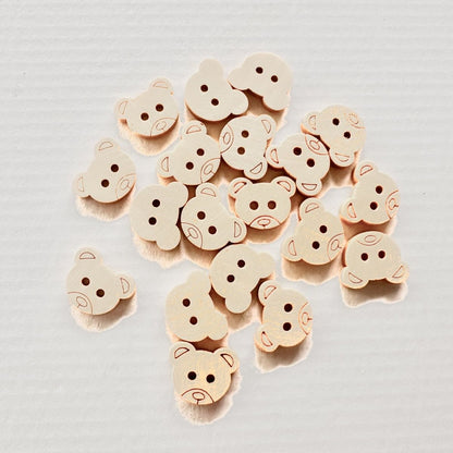 3045  Natural log color bear handmade wooden cartoon button cute baby children's sweater diyDIY decorative button