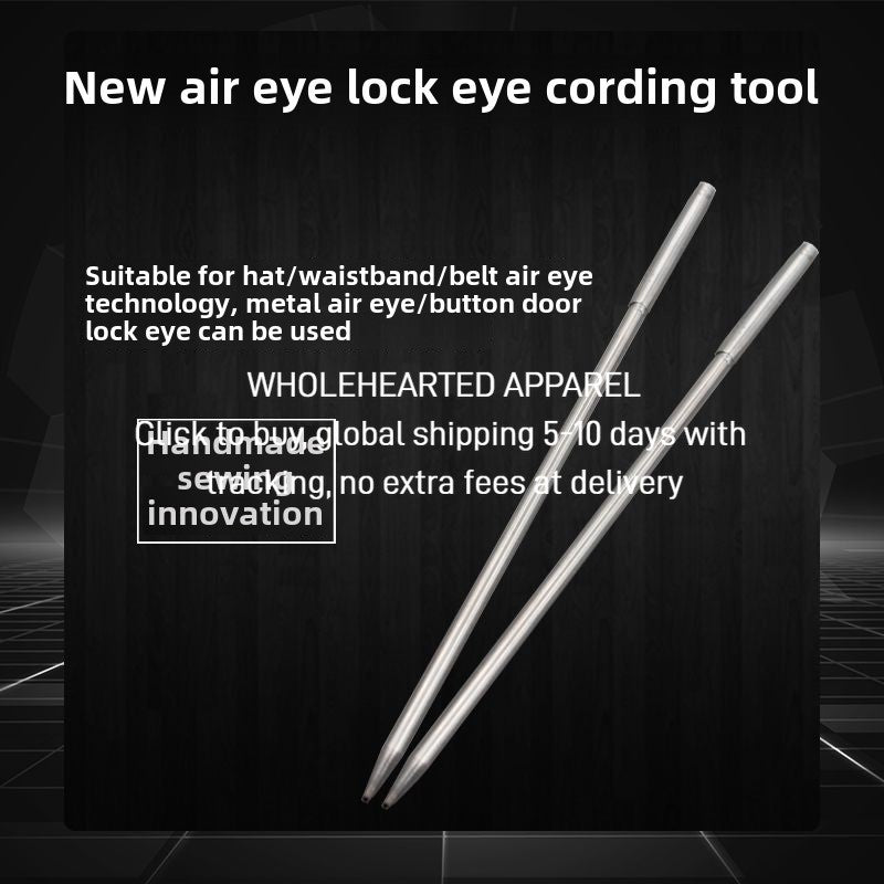 1470★ New pneumatic eye button door rope threading tool, hat waist belt pneumatic eye can wear rope head