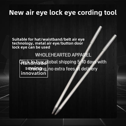 1470★ New pneumatic eye button door rope threading tool, hat waist belt pneumatic eye can wear rope head