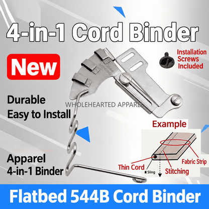 1025★ New Arrivals 2 | More Options | 4-in-1 Cord Piping Binder Attachment for Duvet Covers, Pillowcases and Cotton Cord Sewing, Industrial Sewing Machine Accessory.