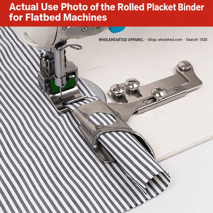 1820★ New Adjustable Rolled Placket and Curtain Edge Binder for Flatbed Sewing Machines, Suitable for Thin and Thick Fabrics