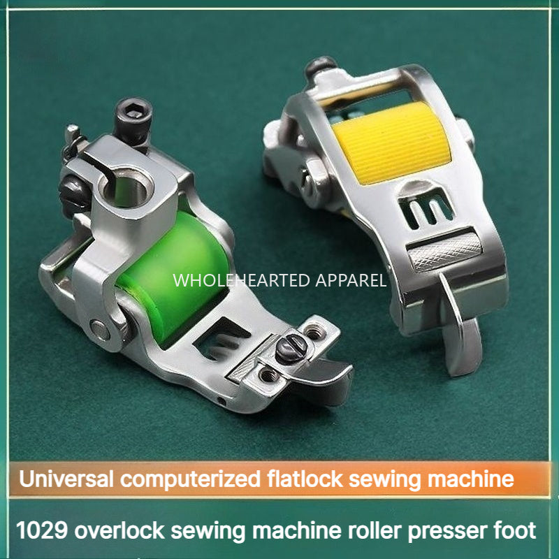 1029★ New Arrival 2 | More Options | Full-Steel Roller Presser Foot for 3-Needle 5-Thread Coverstitch Machines, Small Square Head, Large Platform.