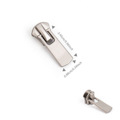 3109  Zipper No. 5 metal positive wear slider head pearl hanging white gun color zipper head multi-shaped lanyard