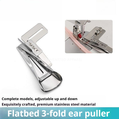 1784★ Accesorio Carpeta Plana Triple de Acero Premium para Máquina de Coser, Ajustable para Pantalones y Trabillas de Cinturón★