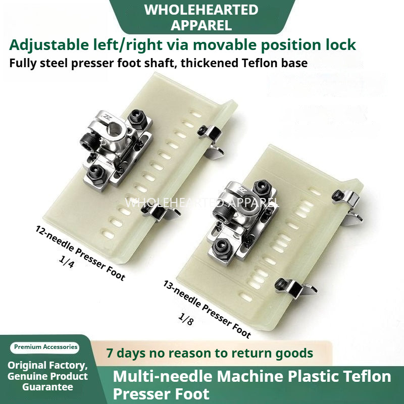 1793★ Adjustable 12/13 Needle Sewing Machine Presser Foot with Edge Guide for Waistband and Elastic, Teflon Foot★