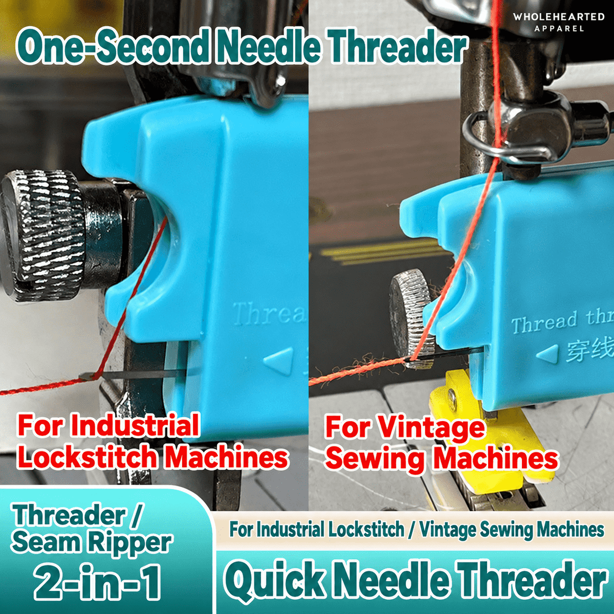 1059★ New Arrivals 2 | More Options | Universal Quick Needle Threader with Seam Ripper for Industrial and Vintage Home Sewing Machines.