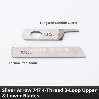1096★ Accesorios para máquinas de coser máquina overlock Silver Arrow máquina overlock de cuatro hilos máquina overlock industrial 747 cuchillas superiores e inferiores marca Eagle genuina★