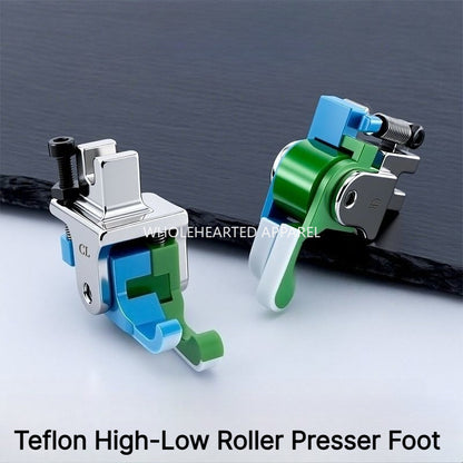 1921★ Teflon High-Low Roller Presser Foot for Computerized Lockstitch Sewing Machines, Wear-Resistant for Thick and Thin Fabrics.