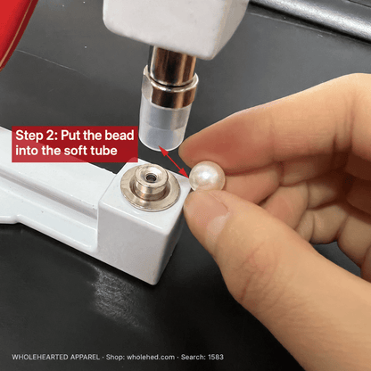 1583★ Portable Manual Pearl and Rhinestone Setting Machine Kit with One Box of No-Hole Faux Pearls and Four-Prong Studs.