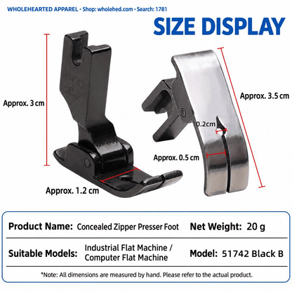 1781★ Universal Black Carbon Steel Anti-Skip Stitch Presser Foot for Industrial and Computerized Sewing Machines.