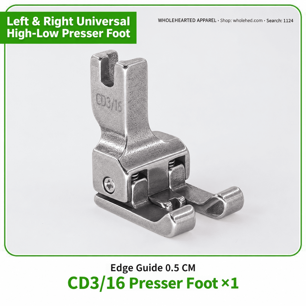 1124★ CD1/32 Pied-de-biche compensateur gauche et droit pour machines à coudre industrielles et informatisées