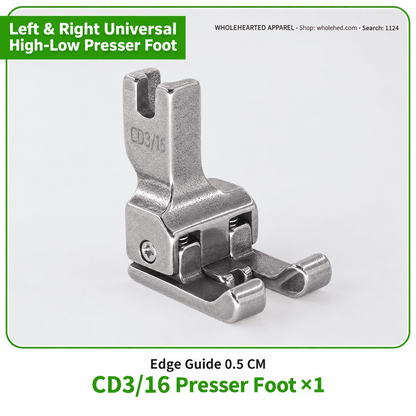 1124★ CD1/32 Pied-de-biche compensateur gauche et droit pour machines à coudre industrielles et informatisées