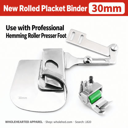 1820★ New Adjustable Rolled Placket and Curtain Edge Binder for Flatbed Sewing Machines, Suitable for Thin and Thick Fabrics