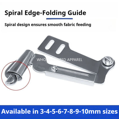 1801★Spiral Hemming Folder Binder for Industrial Lockstitch Machines and Medium-Weight Fabrics★