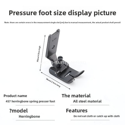 1623★  All-steel herringbone car elastic silk presser foot opening flat mouth presser foot large medium small presser foot sewing machine accessories