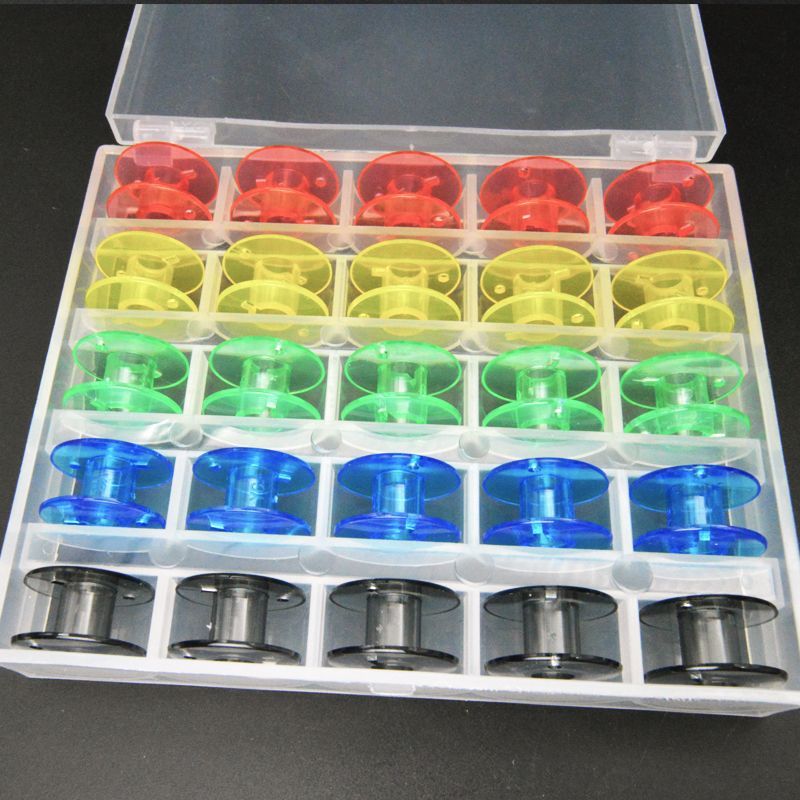 1865★ Colorful Plastic Bobbins with Storage Box for Domestic Electric Sewing Machines★