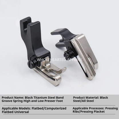 1738★ New Model Premium Dual Spring Grooved High Low Presser Foot Lockstitch Machine Cord Piping Insertion And Topstitching★