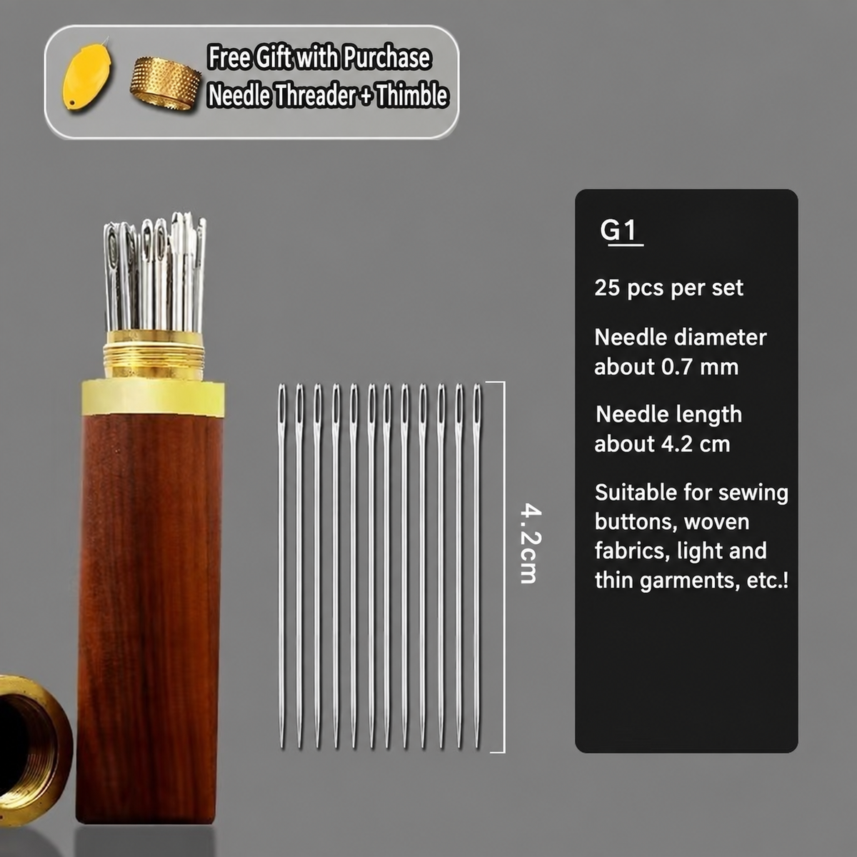 1917★ Traditional Hand Sewing Needles, Steel Needles for Clothing and Quilting, Large-Eye and Fine Sizes.