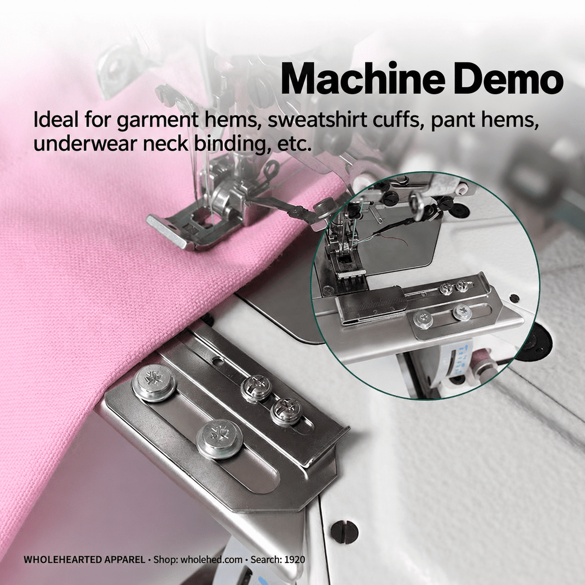 1920★ Adjustable Hemming Folder for 3-Needle 5-Thread Coverstitch Machine, Sewing Attachment