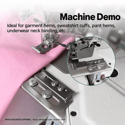 1920★ Adjustable Hemming Folder for 3-Needle 5-Thread Coverstitch Machine, Sewing Attachment