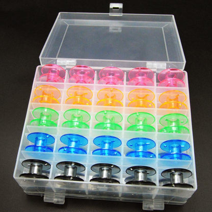 1865★ Colorful Plastic Bobbins with Storage Box for Domestic Electric Sewing Machines★