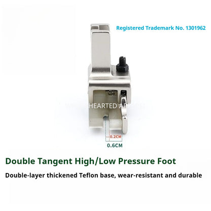 1810★ Dual Thread-Cutting High-Low Plastic Presser Foot with Thickened Teflon Base and Adjustable Edge Guide★