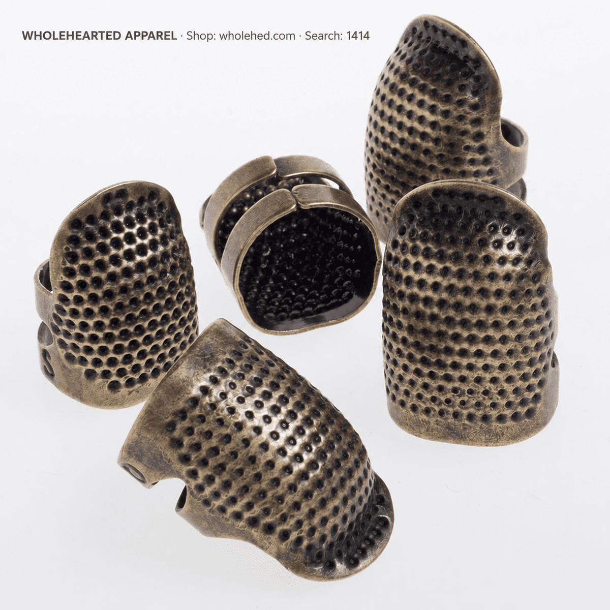 1414★ Adjustable Thick Copper Thimble Finger Guard for Hand Sewing and Cross-Stitch.
