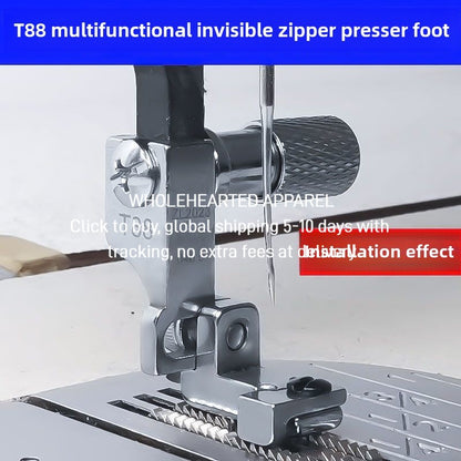 1481★  New flat car T88 adjustable multi-functional invisible zipper presser foot, computer flat car with zipper unilateral presser foot