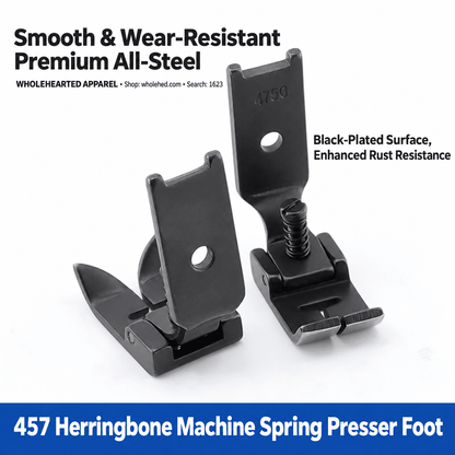 1623★ All-Steel Spring Presser Foot for Herringbone Sewing Machines, Flat-Opening and Forked Styles, Small/Medium/Large