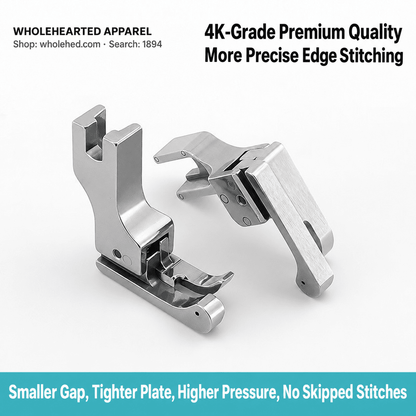 1894★ All-Steel High-Low Presser Foot for Straight-Stitch Sewing Machines, Left/Right 0.1/0.2 cm Edge Topstitching, Shirt Collars, Old Style