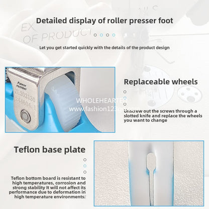 1143★  New flat car special Teflon narrow roller presser foot anti-eating cloth rush cloth