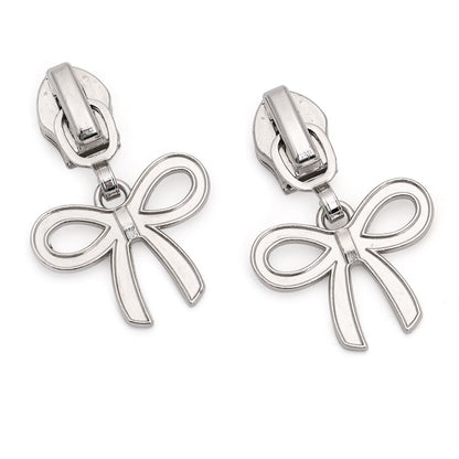 3105  Zipper No. 5 nylon platinum hook with bow pull tab zinc alloy luggage clothing home textile nylon zipper suitable