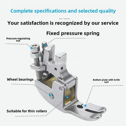 1448★  Knife car transparent wheel presser foot 1/8 with knife wheel presser foot roller rubber wheel 5200 trimming knife car industrial sewing machine