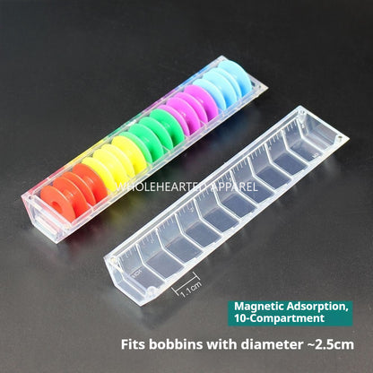 1755★ SY-215 Juego de portabobinas de plástico multicolor para máquinas de pespunte con caja de almacenamiento★
