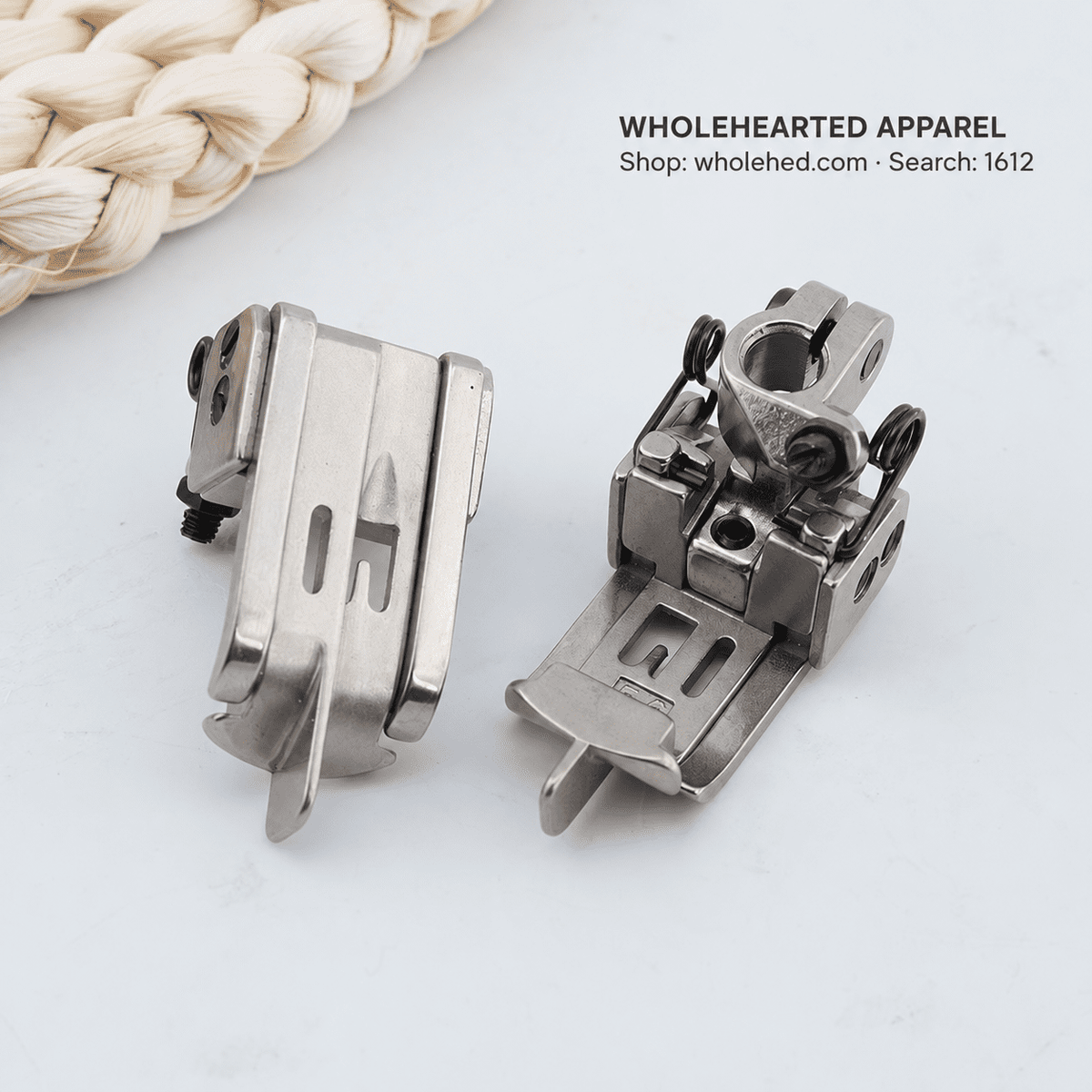 1612★ All-Steel High-Low Grooved Presser Foot with 5.6 mm Needle Spacing for 3-Needle 5-Thread Coverstitch Machines, Suitable for Thick and Thin Fabrics.