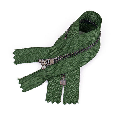 3101  Zipper No. 3 gun color metal closed tail spring head work code gun color tooth black nickel color ribbon lock