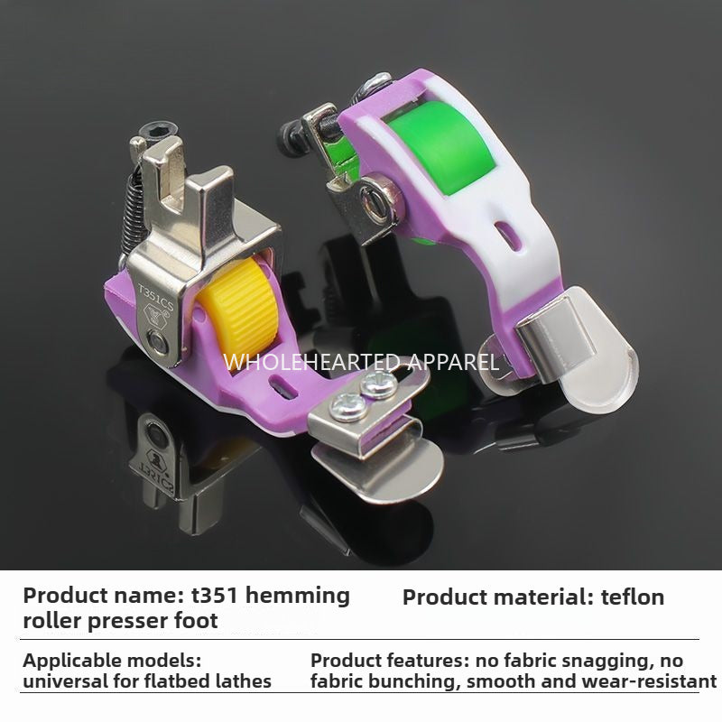 1707★T351 Adjustable Teflon Roller Presser Foot for Edge Folding★