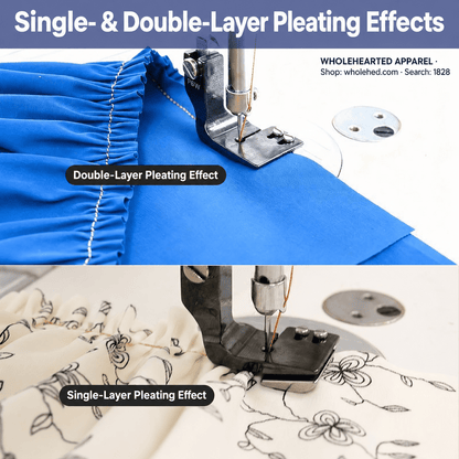 1828★ Adjustable Seam Guide Pleating Presser Foot for Double-Layer Fabric