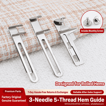 1767★ Adjustable Square Head Hemming Guide for Three-Needle Five-Thread Coverstitch Machine Sleeves and Necklines.