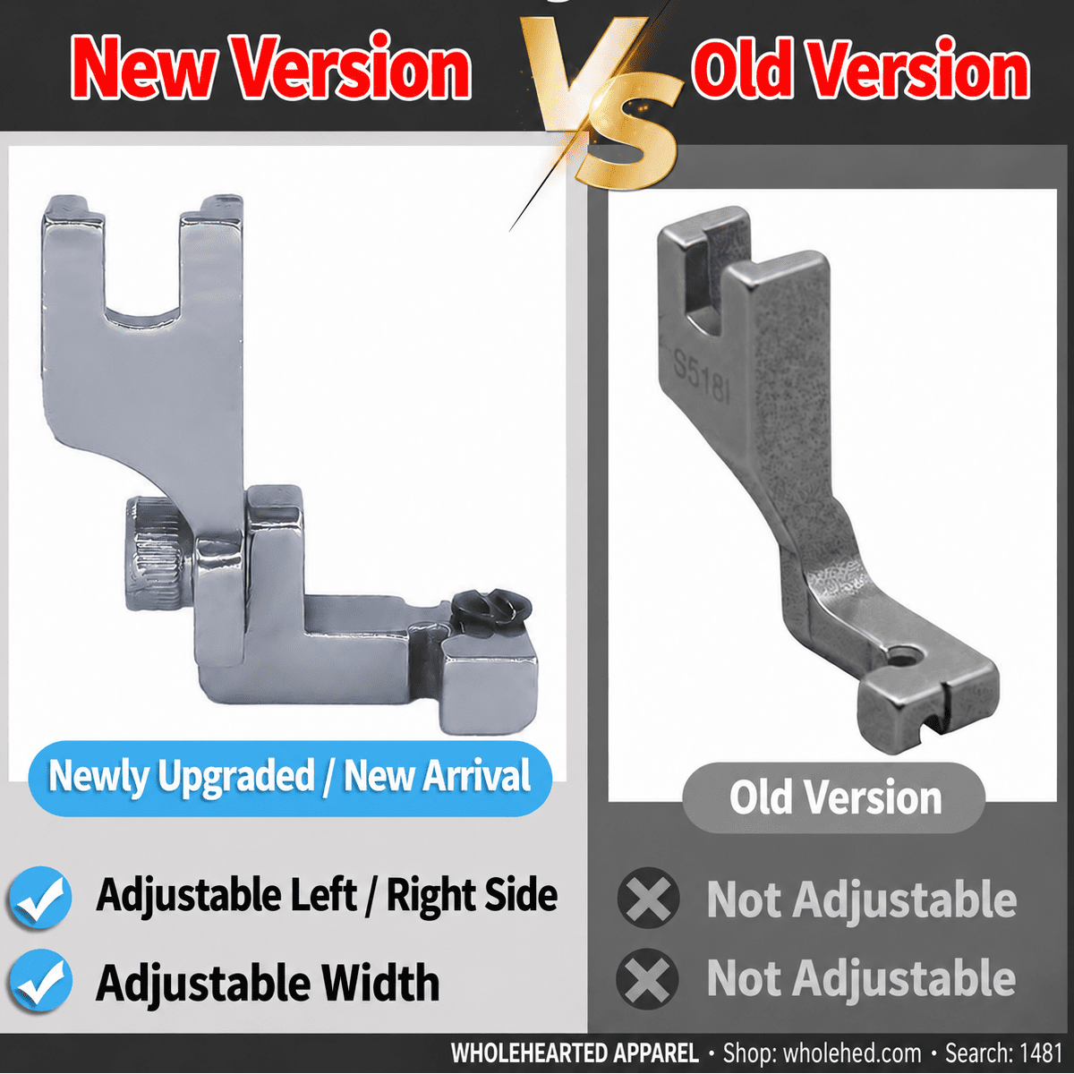 1481★ New Adjustable Multi-Function Invisible Zipper Presser Foot for Industrial & Computerized Lockstitch Sewing Machines.