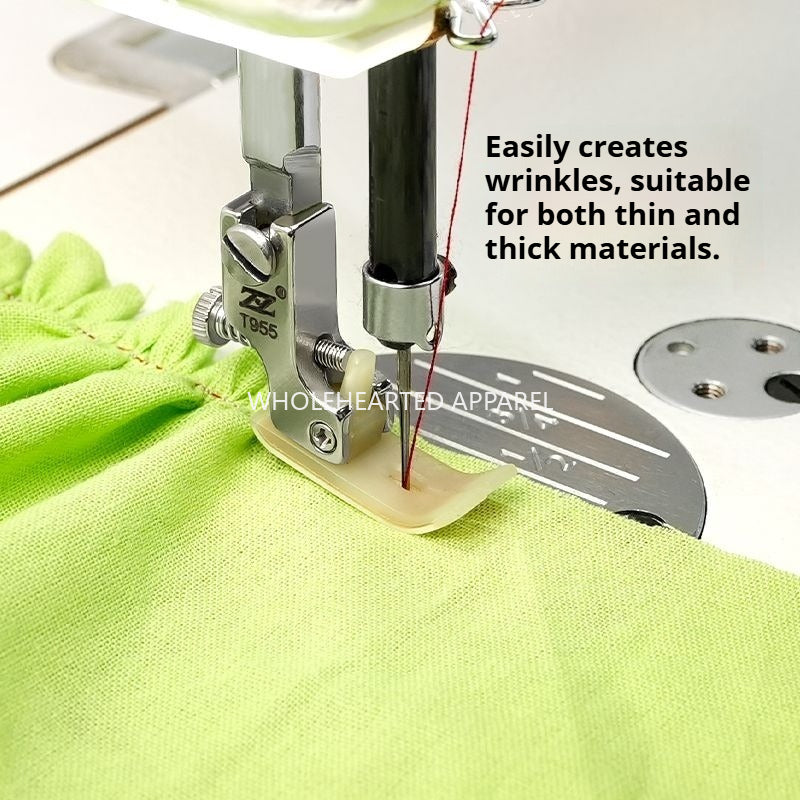 1737★ Lockstitch Machine T955 Adjustable Plastic Shirring Presser Foot All Steel Shank Thickened Teflon Presser Foot Suitable for Thin Medium and Thick Fabrics★