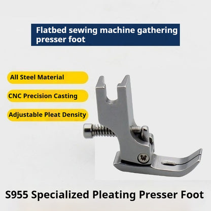 1024★ Pied de fer plat pour plis et rétrécissements P955, pied de fer plat pour machine à coudre, pied de fer simple à prix réduit pour bordures en dentelle et volants★